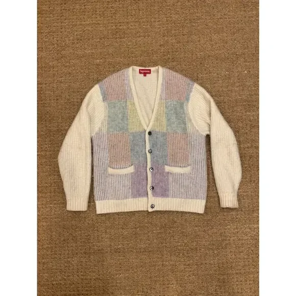 トップス Supreme Brushed Grid Cardigan Supreme Brushed Grid Cardigan (SS22) - $198